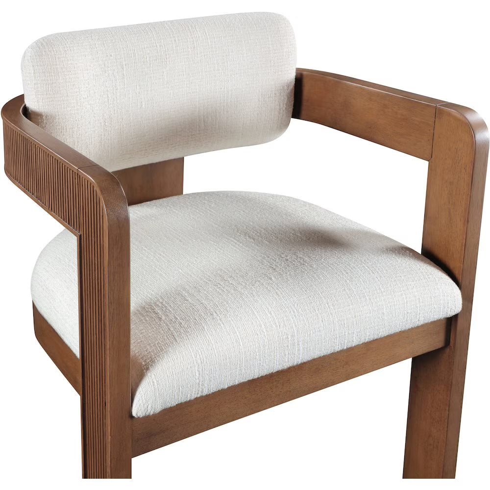 Meridian Furniture Sacha Cream Linen Textured Fabric Dining Chair (Set of 2)