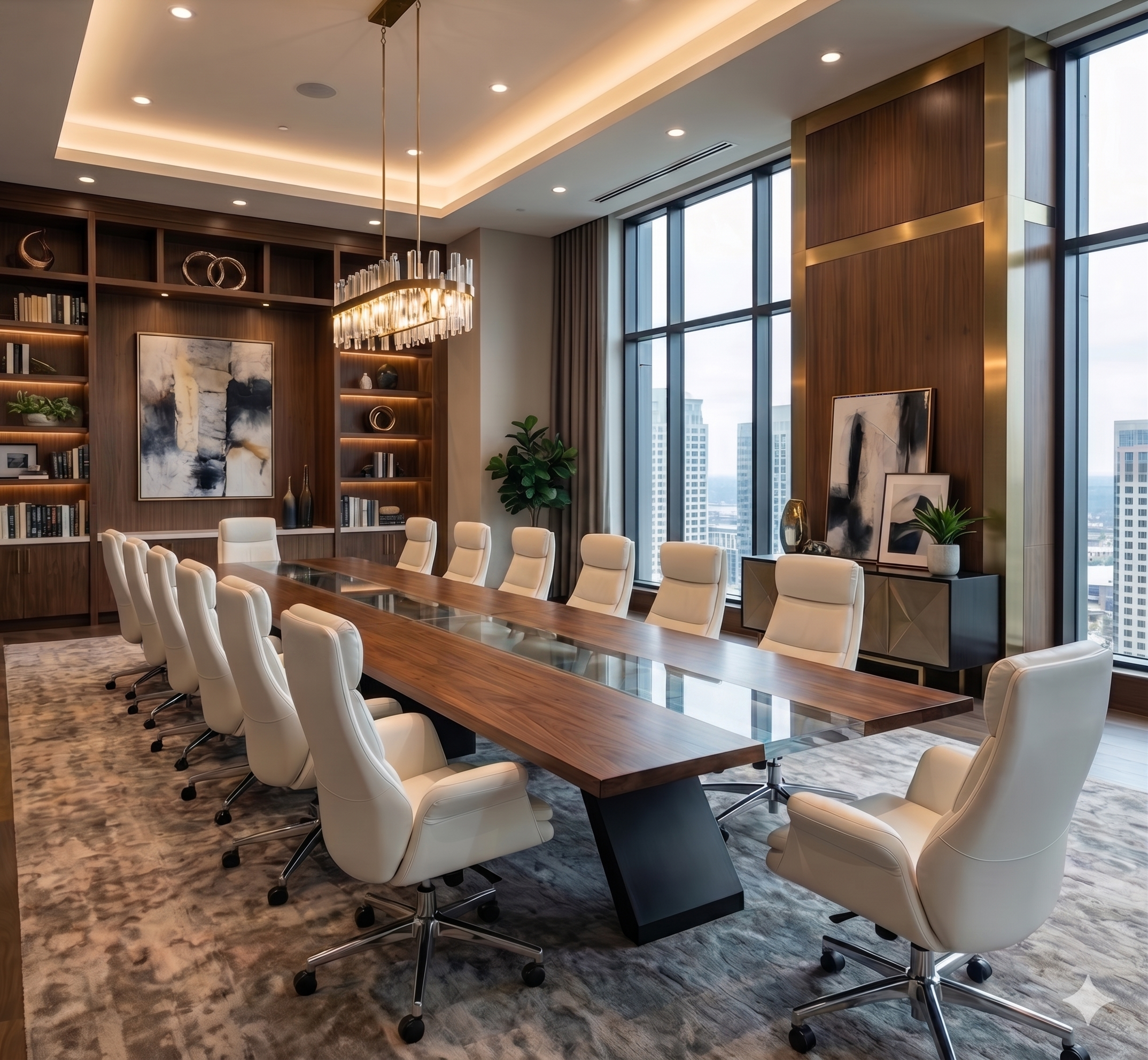 Walnut Epoxy River Tables — Conference Table Or Dining Table