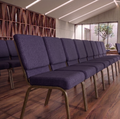 21" Wide Purple Fabric 330lbs Church Chair` | Stackable Seating Fabric Worship Chairs with Cut-Away Back