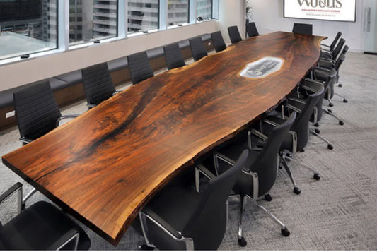 20ft Black Walnut Conference Table