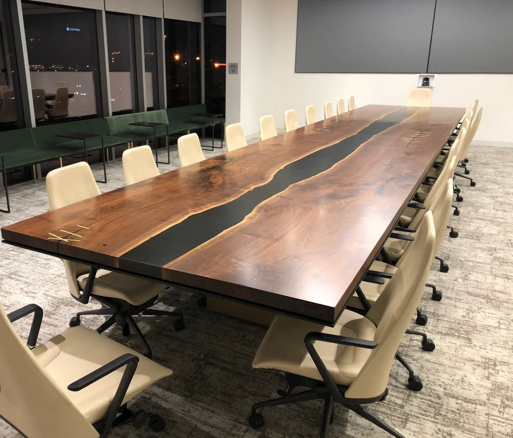 20ft Black Walnut Conference Table