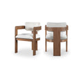 Meridian Furniture Sacha Cream Linen Textured Fabric Dining Chair (Set of 2)