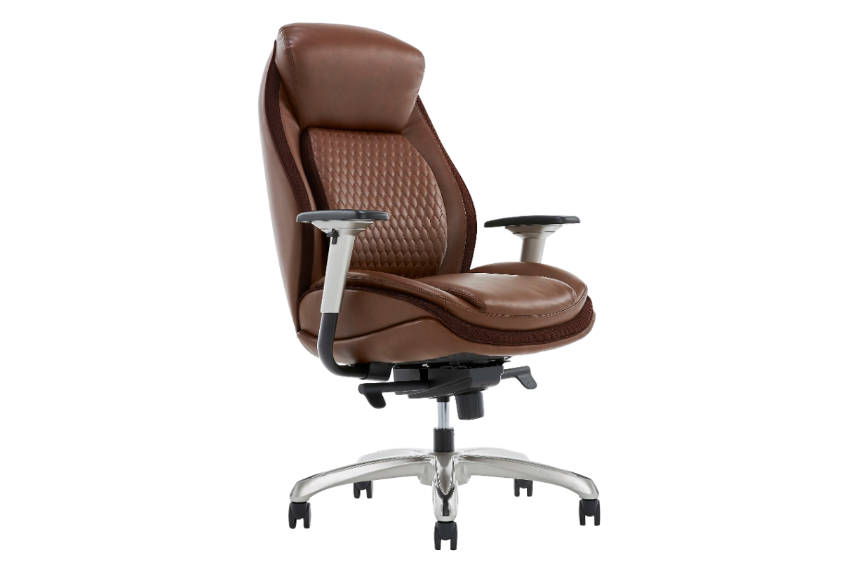 Shaquille O'Neal™ Zethus Ergonomic Bonded Leather High-Back Executive Office Chair, Brown