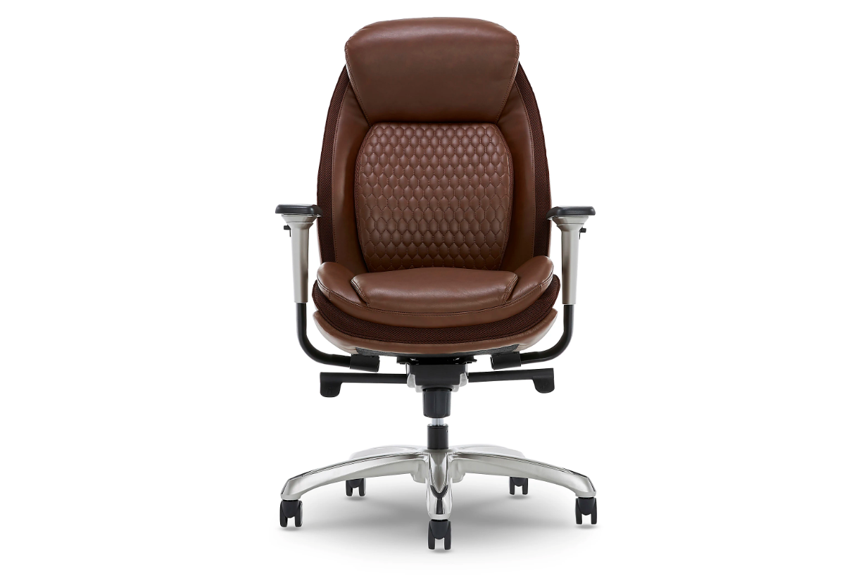 Shaquille O'Neal™ Zethus Ergonomic Bonded Leather High-Back Executive Office Chair, Brown