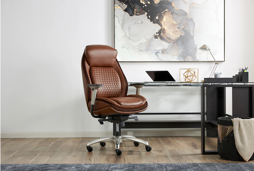 Shaquille O'Neal™ Zethus Ergonomic Bonded Leather High-Back Executive Office Chair, Brown