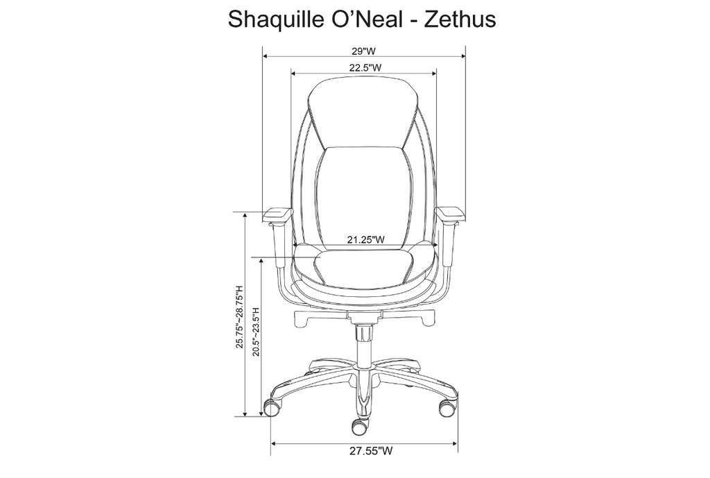 Shaquille O'Neal™ Zethus Ergonomic Bonded Leather High-Back Executive Office Chair, Brown