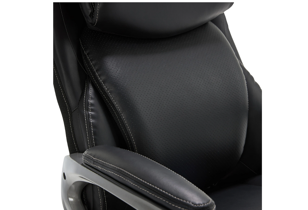 Serta® Smart Layers™ Arlington AIR™ Bonded Leather High-Back Executive Office Chair, Black/Silver, BIFMA Compliant