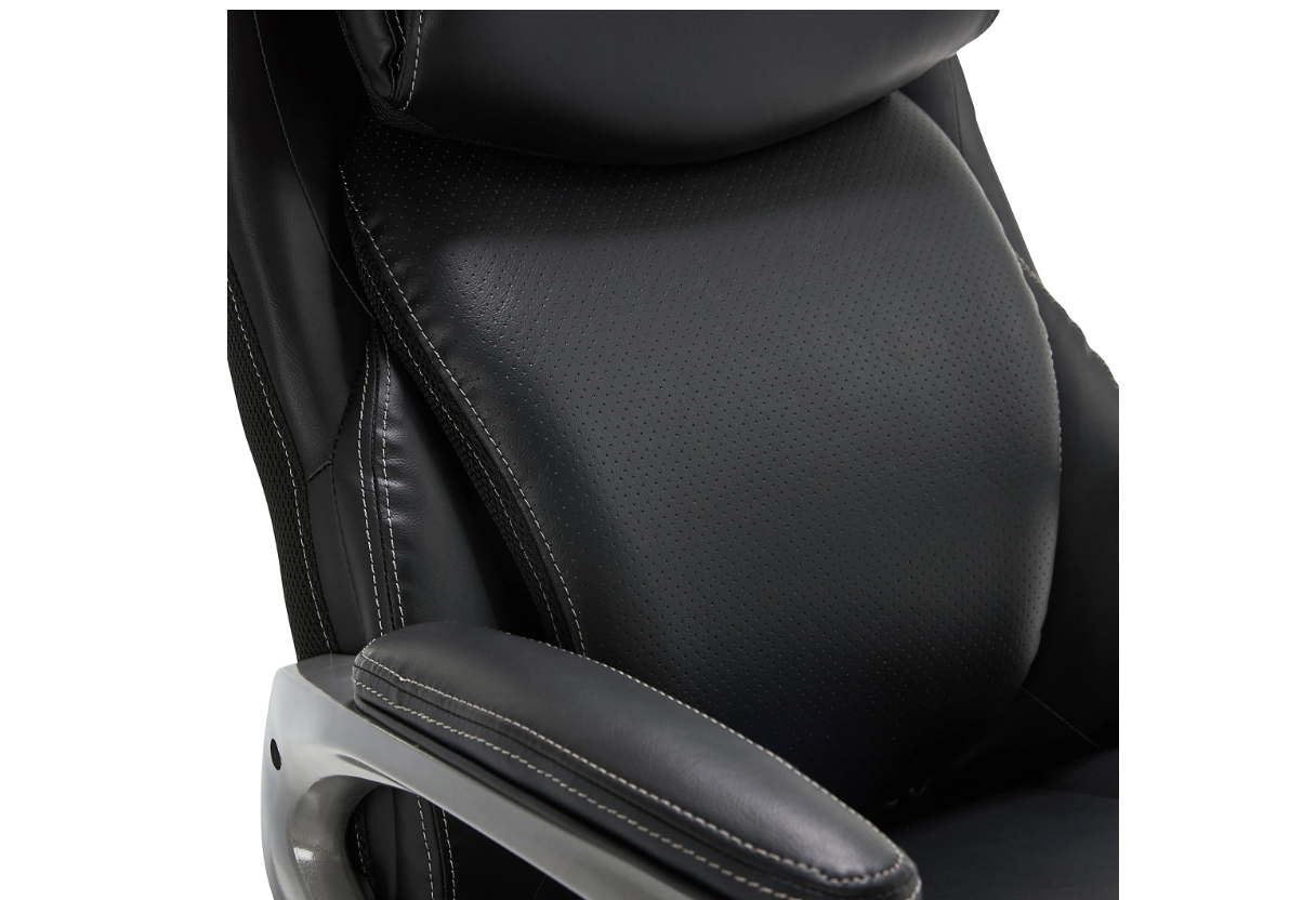 Serta® Smart Layers™ Arlington AIR™ Bonded Leather High-Back Executive Office Chair, Black/Silver, BIFMA Compliant