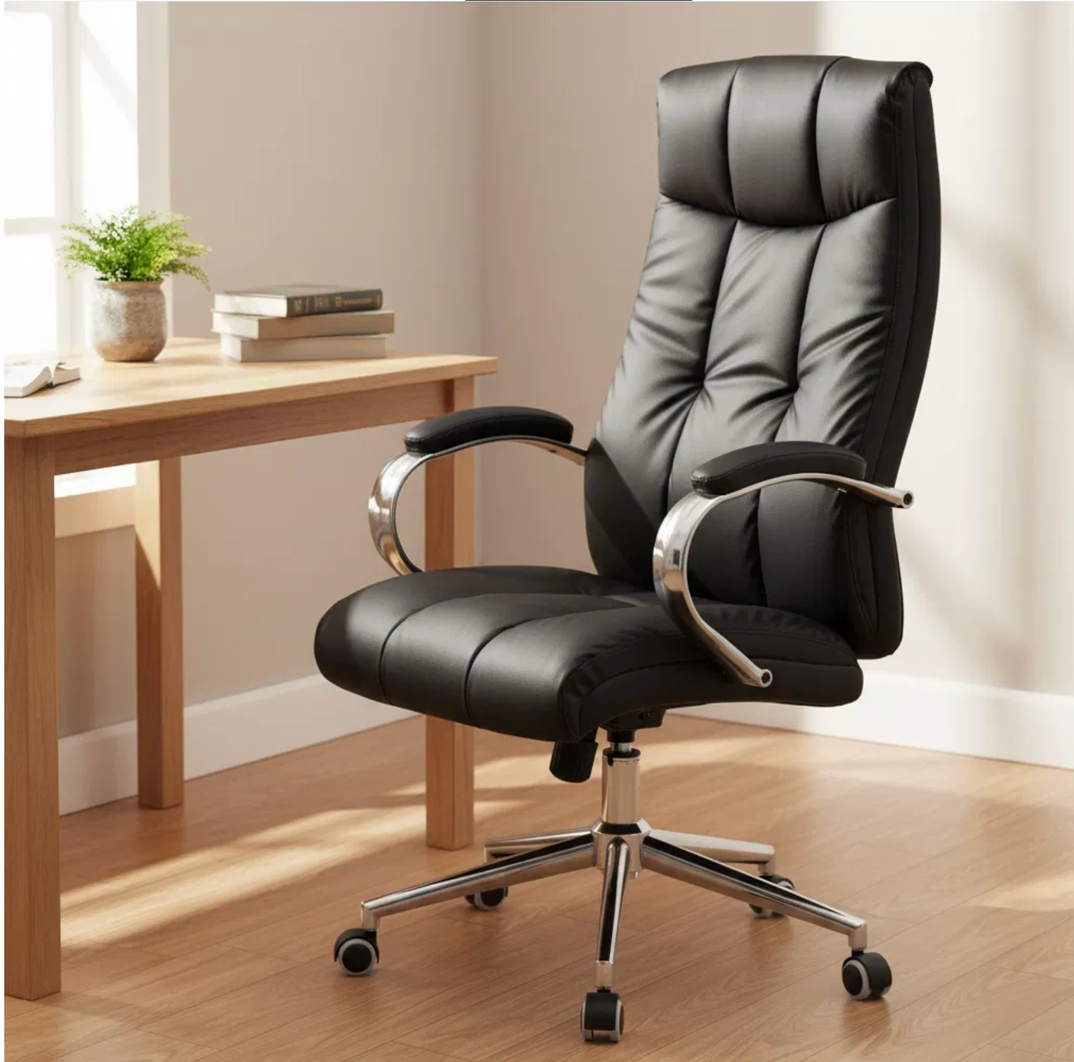 Luxury Commercial Executive Furniture High Back Manager Leather Swivel Ergonomic Computer Office Chair with Wheels
