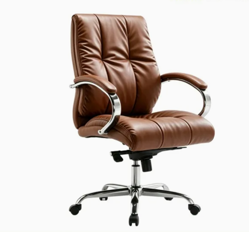 MID Back Boss Manager Leather Recliner Swivel Task Executive Office Chair with Chrome Base