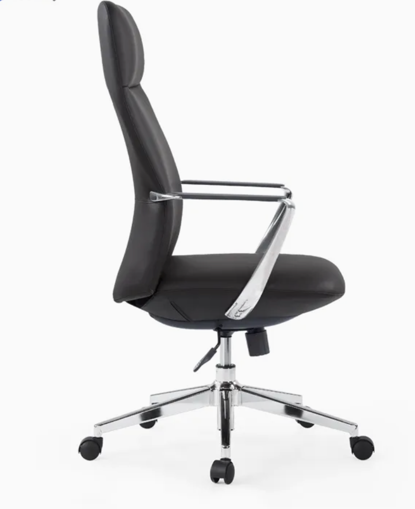 Office Chair Swivel High Back Black Leather Manager Chair