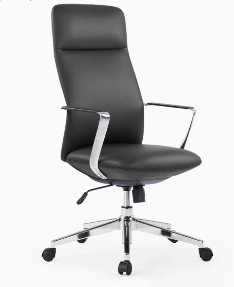 Office Chair Swivel High Back Black Leather Manager Chair