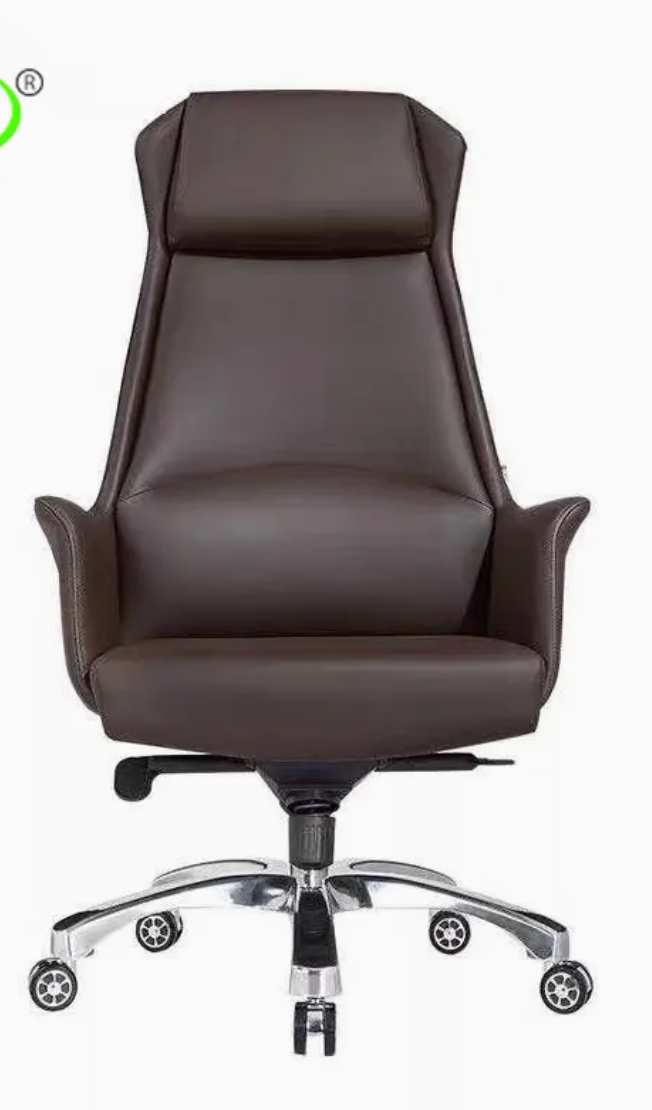Elegant Brown/Black PU Leather Office Swivel Arms Chair