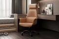 Elegant Brown/Black PU Leather Office Swivel Arms Chair
