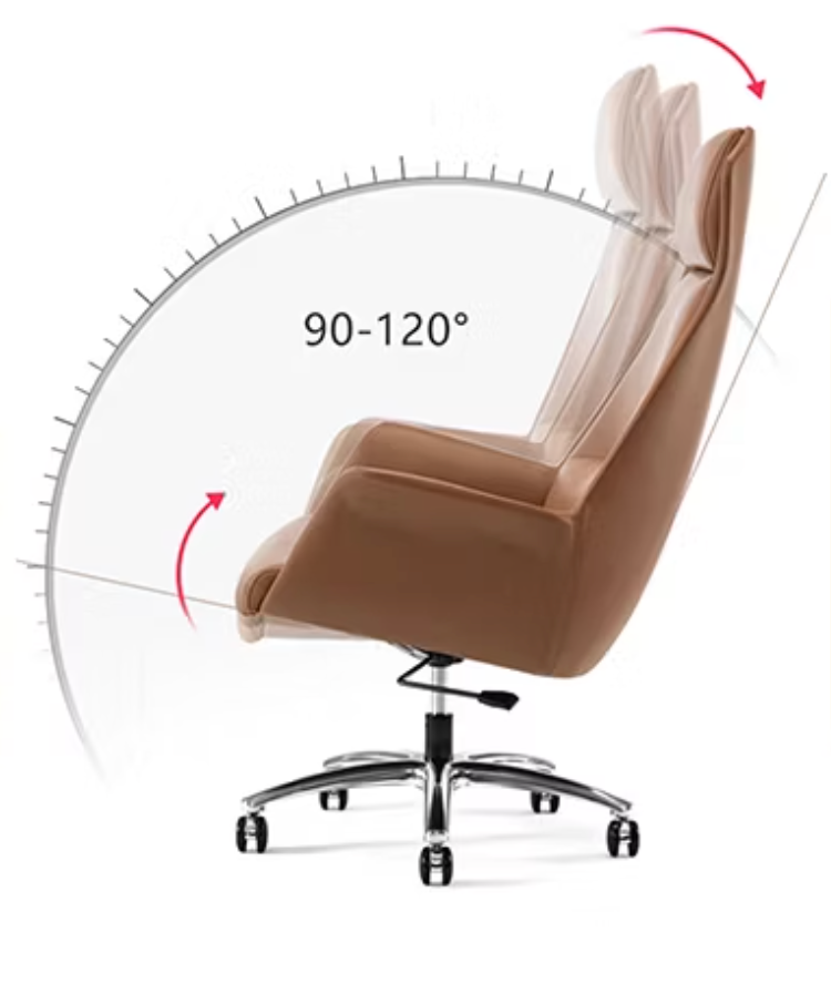 Elegant Brown/Black PU Leather Office Swivel Arms Chair