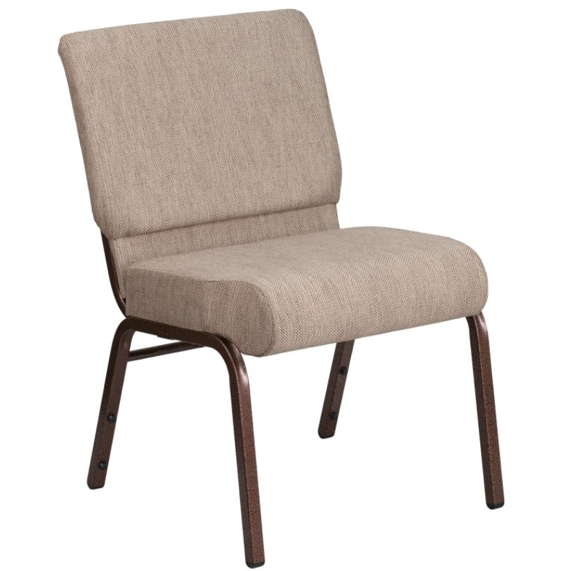 Sold In SETS of 50 Chairs. Church Chairs/Auditorium Seating | Stackable Church Seatings 18.5 Inch Beige Fabric Worship Cinema Auditorium Sanctuary Church Chairs with Cut-Away Back. $45 ea.