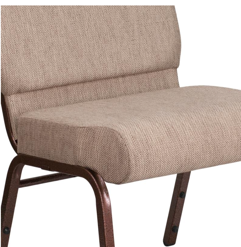 Sold In SETS of 50 Chairs. Church Chairs/Auditorium Seating | Stackable Church Seatings 20.5 Inch Beige Fabric Worship Cinema Auditorium Sanctuary Church Chairs with Cut-Away Back. $49 ea.