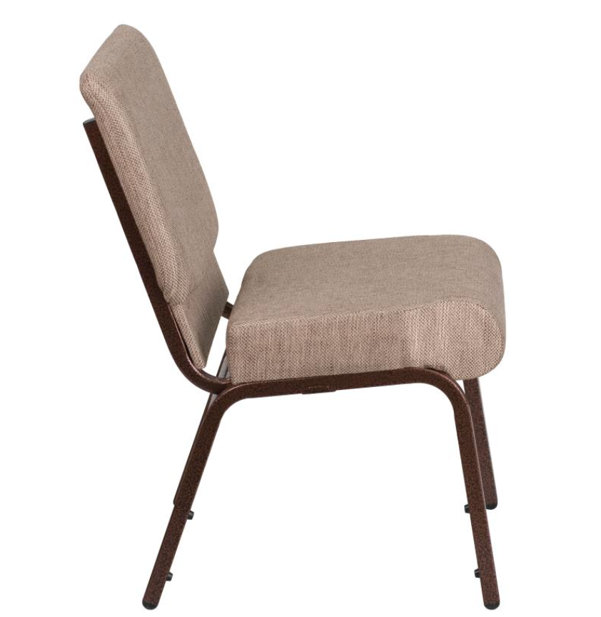 Sold In SETS of 50 Chairs. Church Chairs/Auditorium Seating | Stackable Church Seatings 20.5 Inch Beige Fabric Worship Cinema Auditorium Sanctuary Church Chairs with Cut-Away Back. $49 ea.