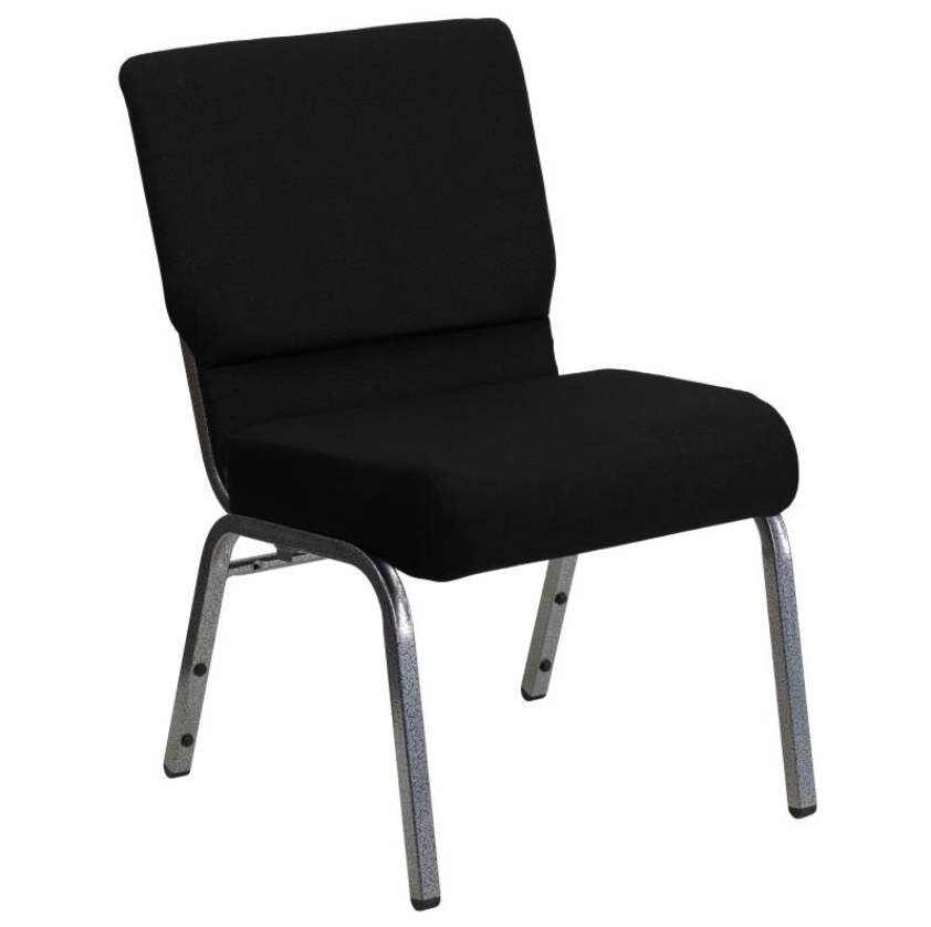 Sold In SETS of 50 Chairs. Church Chairs/Auditorium Seating | Stackable Church Seatings 18.5 Inch Black Fabric Worship Cinema Auditorium Sanctuary Church Chairs with Cut-Away Back. $45 ea.