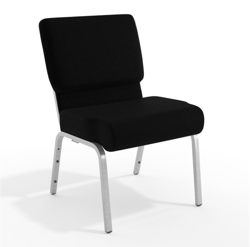 Sold In SETS of 10 Chairs. Church Chairs/Auditorium Seating | Stackable Church Seatings 21 Inch Black Fabric Worship Cinema Auditorium Sanctuary Church Chairs with Cut-Away Back.