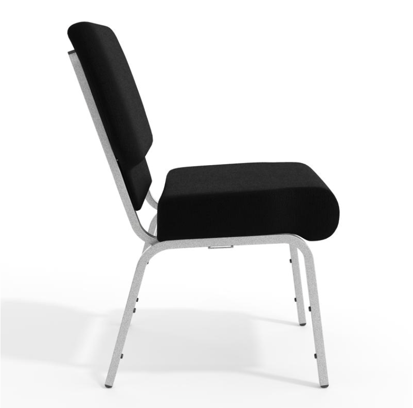 Sold In SETS of 10 Chairs. Church Chairs/Auditorium Seating | Stackable Church Seatings 21 Inch Black Fabric Worship Cinema Auditorium Sanctuary Church Chairs with Cut-Away Back.