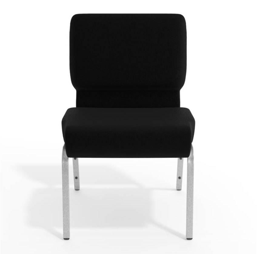 Sold In SETS of 10 Chairs. Church Chairs/Auditorium Seating | Stackable Church Seatings 21 Inch Black Fabric Worship Cinema Auditorium Sanctuary Church Chairs with Cut-Away Back.