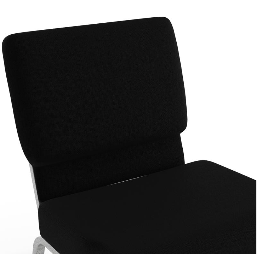 Sold In SETS of 10 Chairs. Church Chairs/Auditorium Seating | Stackable Church Seatings 21 Inch Black Fabric Worship Cinema Auditorium Sanctuary Church Chairs with Cut-Away Back With Book Rack.