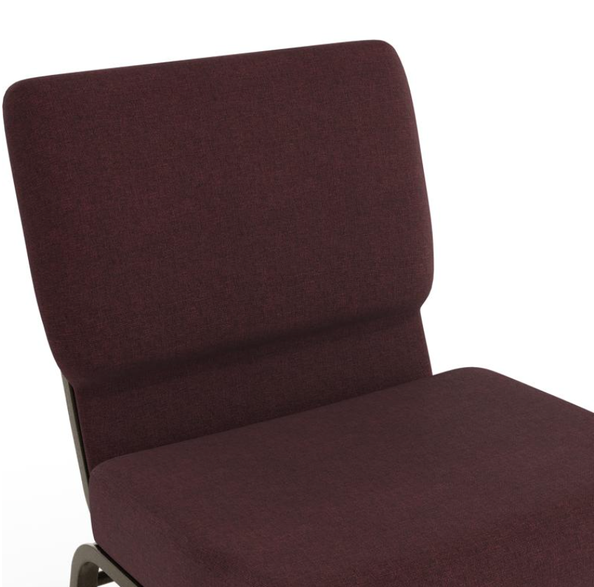 Sold In SETS of 50 Chairs. Church Chairs/Auditorium Seating | Stackable Church Seatings 21 Inch Plum Fabric Worship Cinema Auditorium Sanctuary Church Chairs with Cut-Away Back.