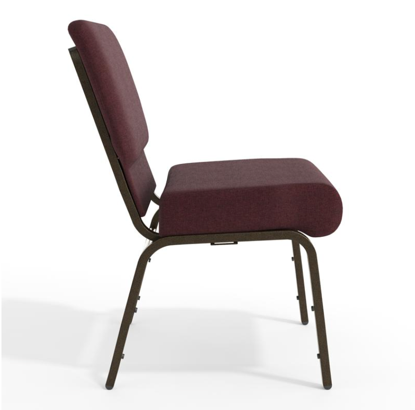 Sold In SETS of 50 Chairs. Church Chairs/Auditorium Seating | Stackable Church Seatings 21 Inch Plum Fabric Worship Cinema Auditorium Sanctuary Church Chairs with Cut-Away Back.