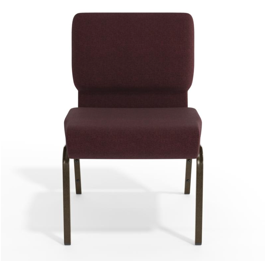 Sold In SETS of 50 Chairs. Church Chairs/Auditorium Seating | Stackable Church Seatings 21 Inch Plum Fabric Worship Cinema Auditorium Sanctuary Church Chairs with Cut-Away Back.