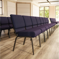 Sold In SETS of 50 Chairs. Church Chairs/Auditorium Seating | Stackable Church Seatings 21 Inch Purple Fabric Worship Cinema Auditorium Sanctuary Church Chairs with Cut-Away Back.
