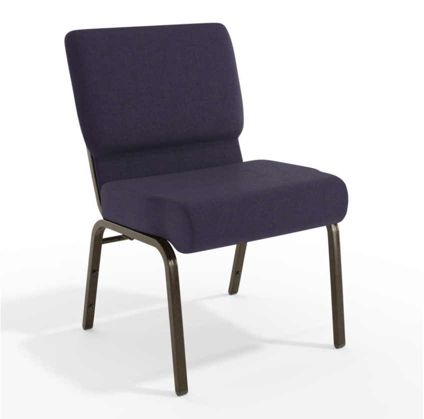 Sold In SETS of 50 Chairs. Church Chairs/Auditorium Seating | Stackable Church Seatings 21 Inch Purple Fabric Worship Cinema Auditorium Sanctuary Church Chairs with Cut-Away Back.