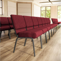 Sold In SETS of 50 Chairs. Church Chairs/Auditorium Seating | Stackable Church Seatings 21 Inch Crimson Fabric Worship Cinema Auditorium Sanctuary Church Chairs with Cut-Away Back.