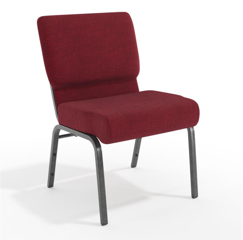 Sold In SETS of 50 Chairs. Church Chairs/Auditorium Seating | Stackable Church Seatings 21 Inch Crimson Fabric Worship Cinema Auditorium Sanctuary Church Chairs with Cut-Away Back.