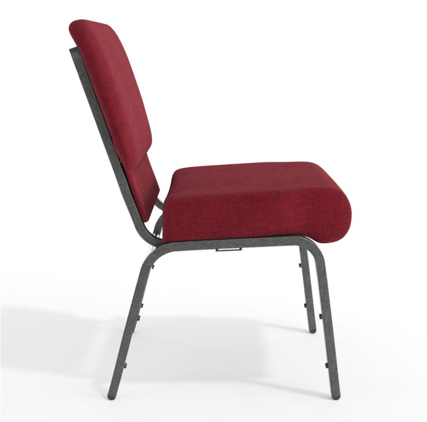 Sold In SETS of 50 Chairs. Church Chairs/Auditorium Seating | Stackable Church Seatings 21 Inch Crimson Fabric Worship Cinema Auditorium Sanctuary Church Chairs with Cut-Away Back.