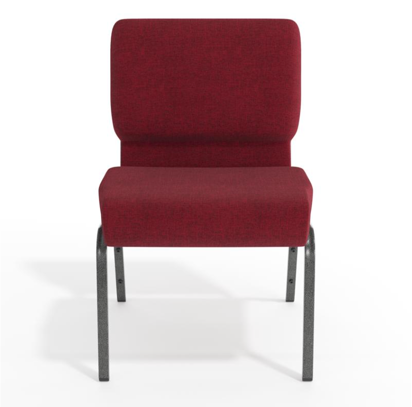 Sold In SETS of 50 Chairs. Church Chairs/Auditorium Seating | Stackable Church Seatings 21 Inch Crimson Fabric Worship Cinema Auditorium Sanctuary Church Chairs with Cut-Away Back.