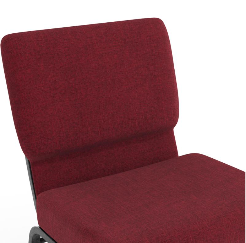 Sold In SETS of 50 Chairs. Church Chairs/Auditorium Seating | Stackable Church Seatings 21 Inch Crimson Fabric Worship Cinema Auditorium Sanctuary Church Chairs with Cut-Away Back With Book Rack