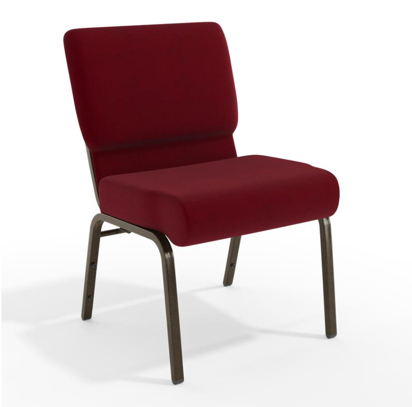 Sold In SETS of 10 Chairs. Church Chairs/Auditorium Seating | Stackable Church Seatings 21 Inch Burgundy Fabric Worship Cinema Auditorium Sanctuary Church Chairs with Cut-Away Back.