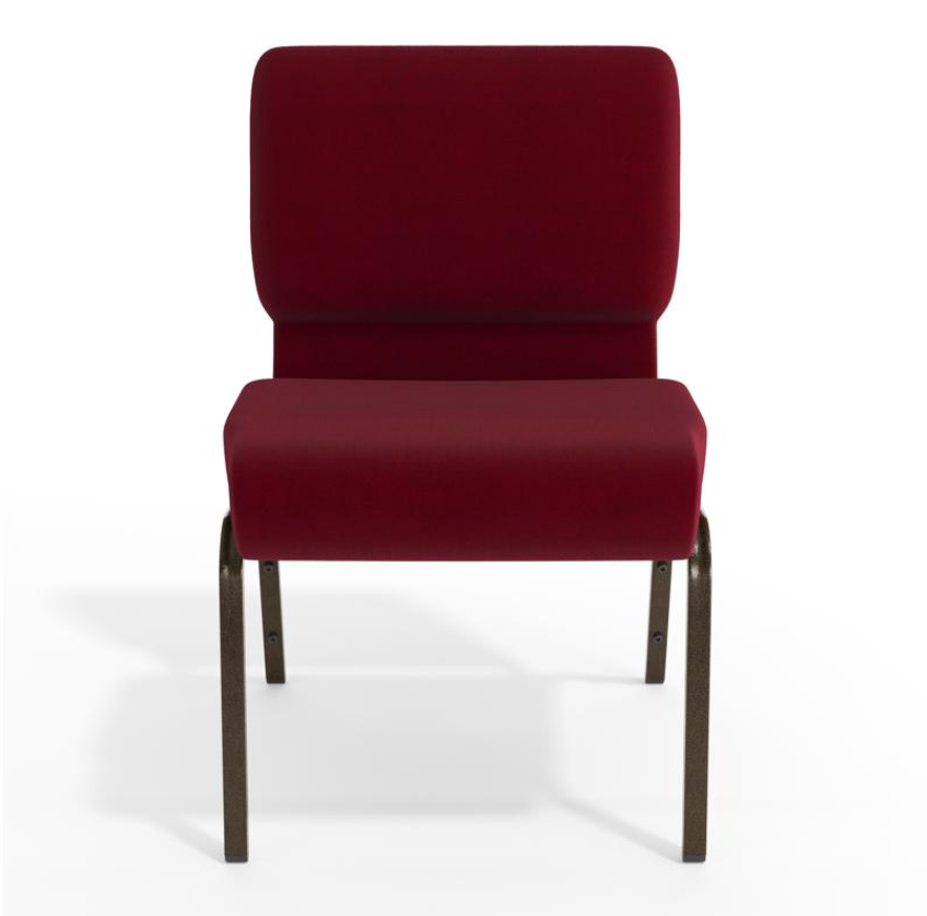 Sold In SETS of 10 Chairs. Church Chairs/Auditorium Seating | Stackable Church Seatings 21 Inch Burgundy Fabric Worship Cinema Auditorium Sanctuary Church Chairs with Cut-Away Back.
