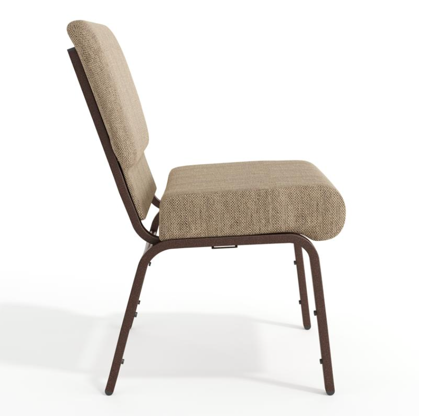 Sold In SETS of 10 Chairs. Church Chairs/Auditorium Seating | Stackable Church Seatings 21 Inch Beige Fabric Worship Cinema Auditorium Sanctuary Church Chairs with Cut-Away Back.