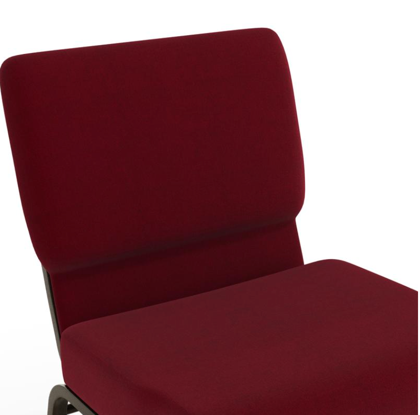 Sold In SETS of 10 Chairs. Church Chairs/Auditorium Seating | Stackable Church Seatings 21 Inch Burgundy Fabric Worship Cinema Auditorium Sanctuary Church Chairs with Cut-Away Back With Book Rack