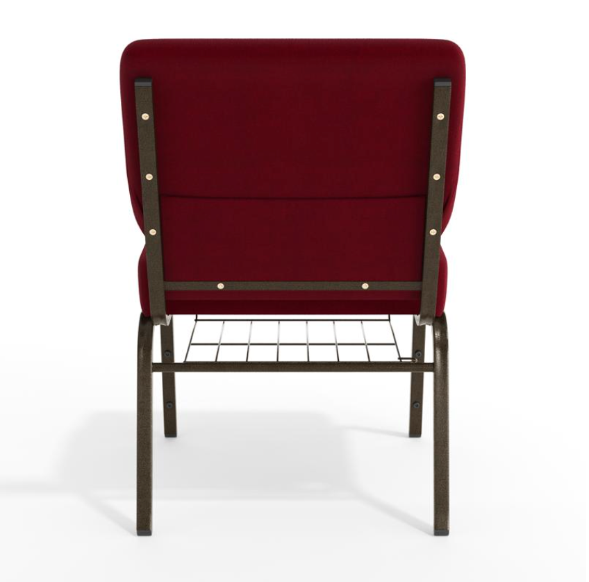 Sold In SETS of 10 Chairs. Church Chairs/Auditorium Seating | Stackable Church Seatings 21 Inch Burgundy Fabric Worship Cinema Auditorium Sanctuary Church Chairs with Cut-Away Back With Book Rack