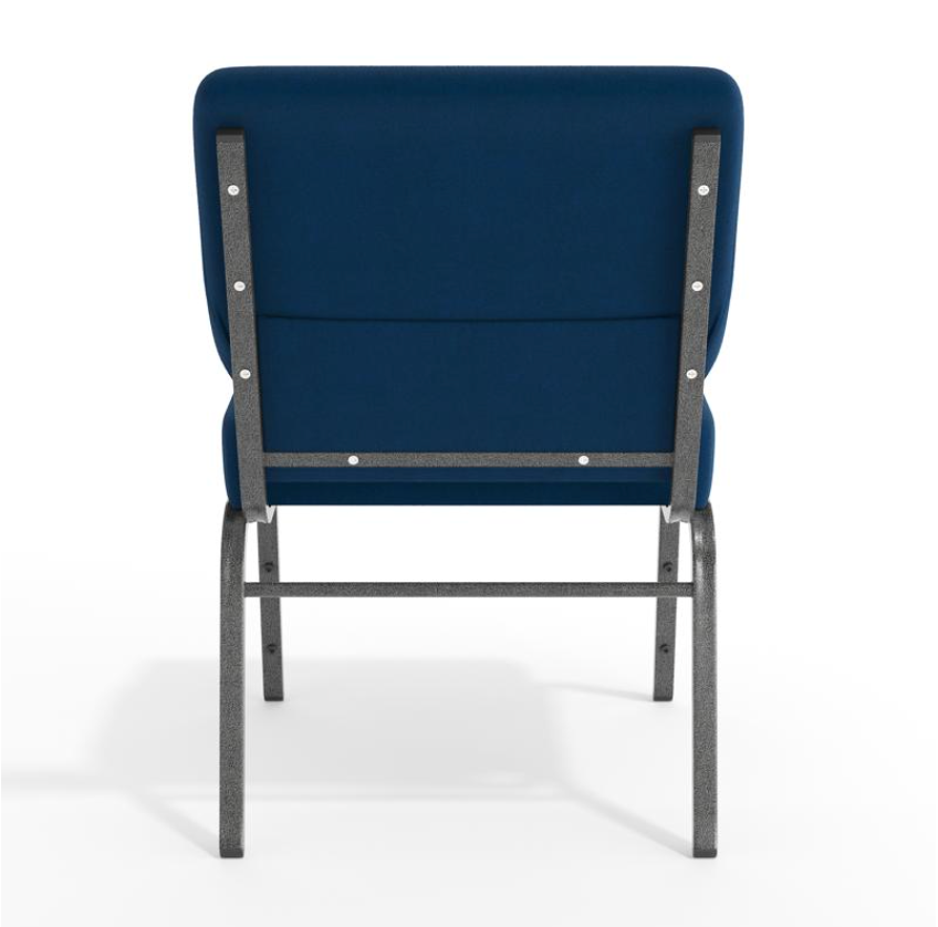 Sold In SETS of 10 Chairs. Church Chairs/Auditorium Seating | Stackable Church Seatings 21 Inch Navy Blue Fabric Worship Cinema Auditorium Sanctuary Church Chairs with Cut-Away Back.