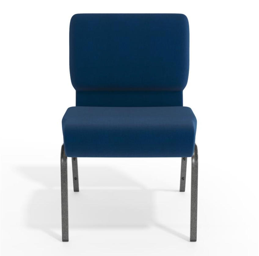 Sold In SETS of 10 Chairs. Church Chairs/Auditorium Seating | Stackable Church Seatings 21 Inch Navy Blue Fabric Worship Cinema Auditorium Sanctuary Church Chairs with Cut-Away Back.