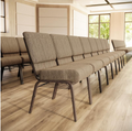 Sold In SETS of 10 Chairs. Church Chairs/Auditorium Seating | Stackable Church Seatings 21 Inch Beige Fabric Worship Cinema Auditorium Sanctuary Church Chairs with Cut-Away Back With Book Rack