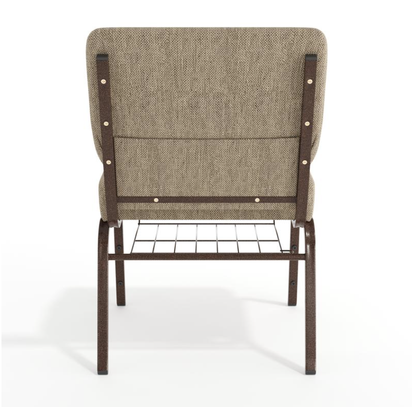 Sold In SETS of 10 Chairs. Church Chairs/Auditorium Seating | Stackable Church Seatings 21 Inch Beige Fabric Worship Cinema Auditorium Sanctuary Church Chairs with Cut-Away Back With Book Rack