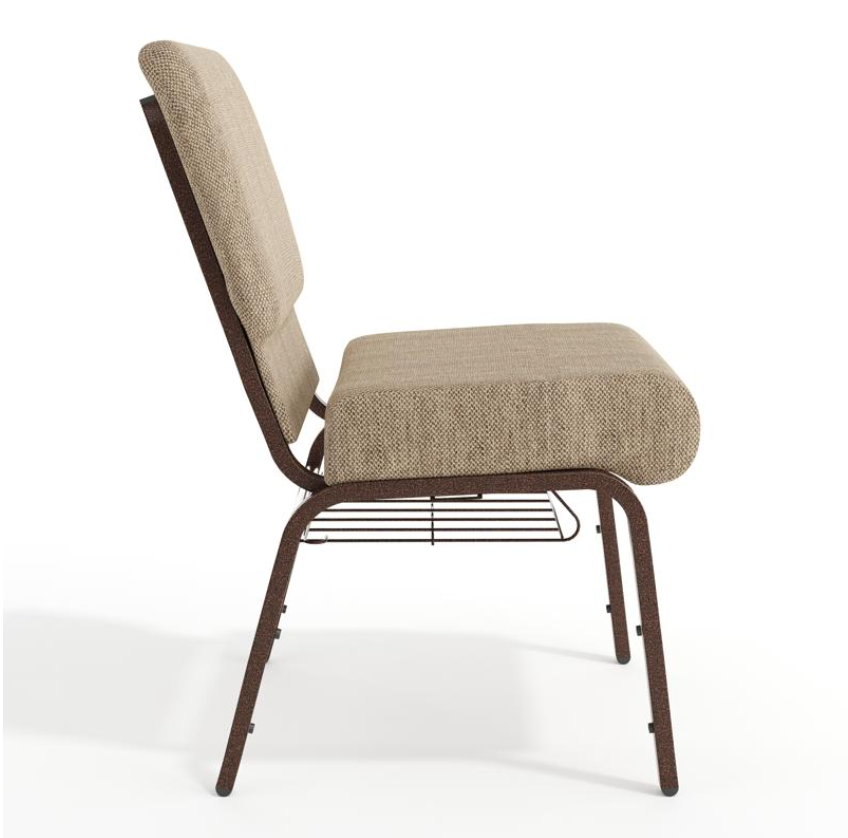 Sold In SETS of 10 Chairs. Church Chairs/Auditorium Seating | Stackable Church Seatings 21 Inch Beige Fabric Worship Cinema Auditorium Sanctuary Church Chairs with Cut-Away Back With Book Rack