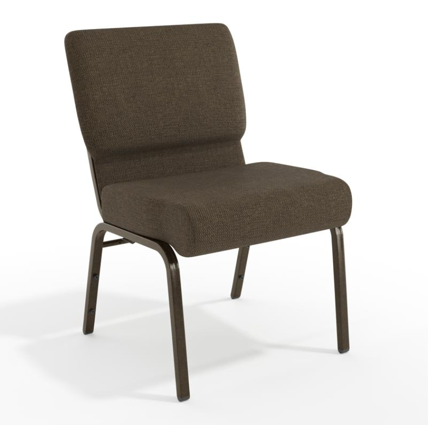 Sold In SETS of 10 Chairs. Church Chairs/Auditorium Seating | Stackable Church Seatings 21 Inch Brown Fabric Worship Cinema Auditorium Sanctuary Church Chairs with Cut-Away Back.