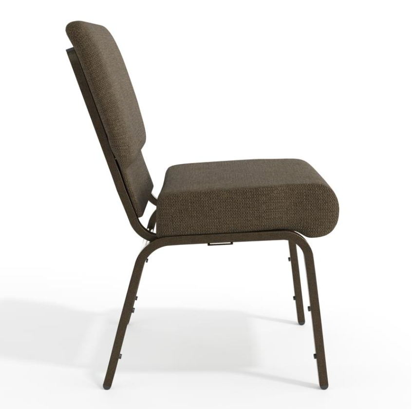 Sold In SETS of 10 Chairs. Church Chairs/Auditorium Seating | Stackable Church Seatings 21 Inch Brown Fabric Worship Cinema Auditorium Sanctuary Church Chairs with Cut-Away Back.