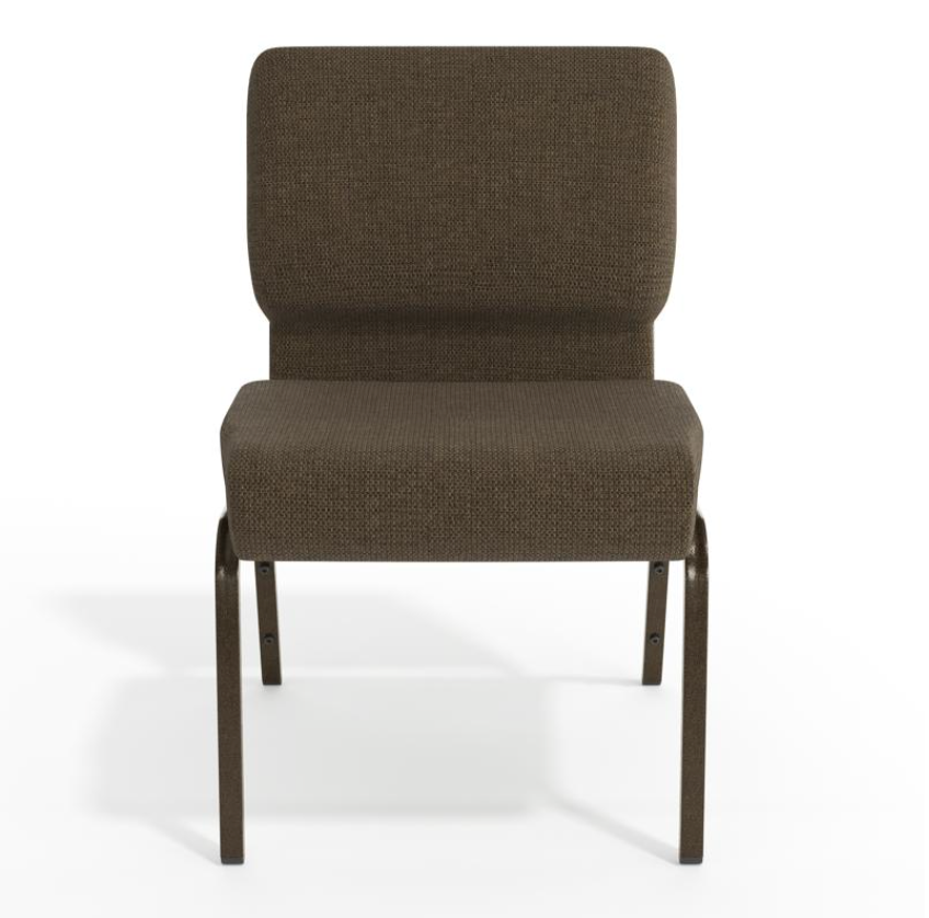 Sold In SETS of 10 Chairs. Church Chairs/Auditorium Seating | Stackable Church Seatings 21 Inch Brown Fabric Worship Cinema Auditorium Sanctuary Church Chairs with Cut-Away Back.